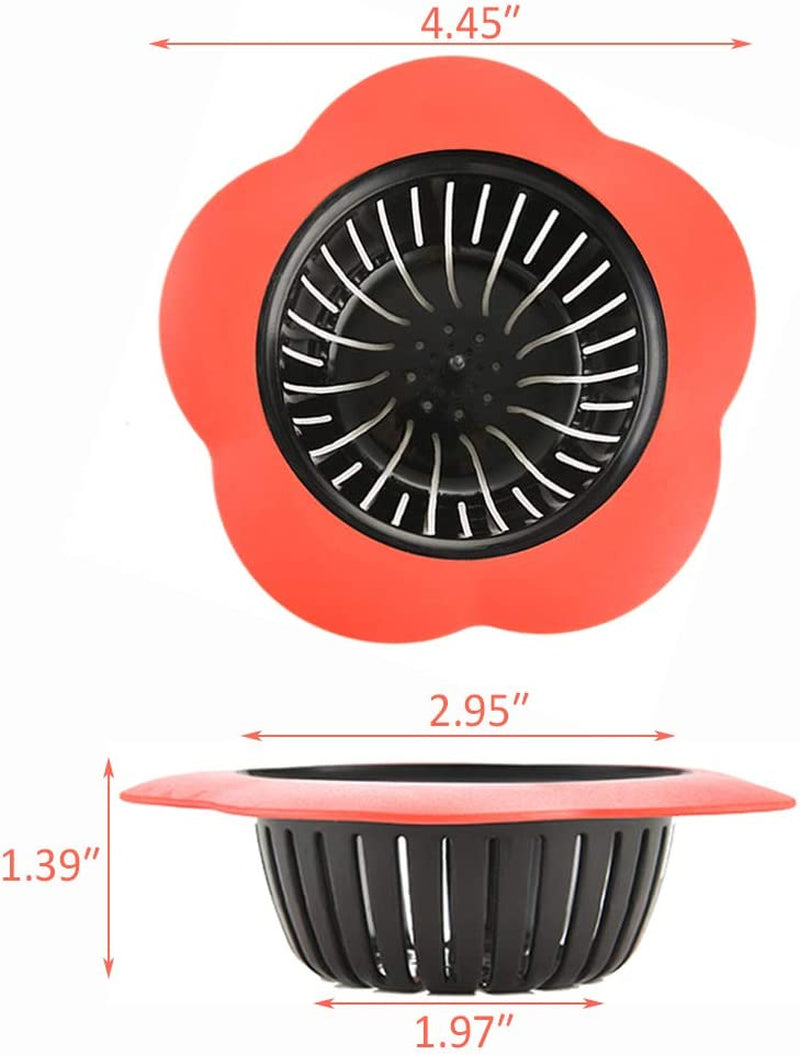 Plastic Sink Strainer, Silicone Kitchen Sink Strainer, Easy Clean Sink Drain Filter Basket, Kitchen Sink Basket Strainer( 4 Pack, Multicolored)