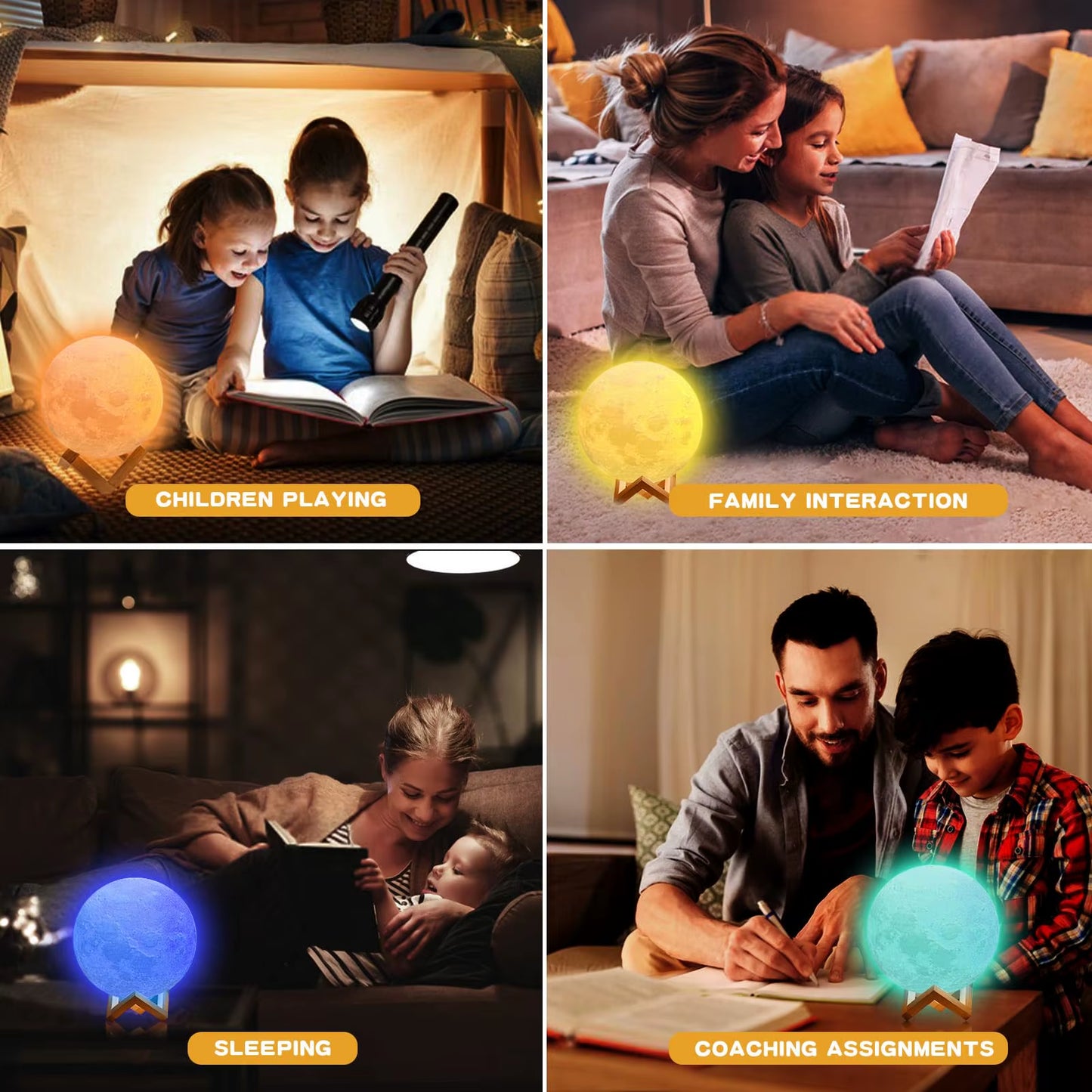 16 Color LED Moon Light USB Rechargeable Remote Control Tap Light Moon Lamp for Bedroom Decoration Kids Birthday Gift Nightlight