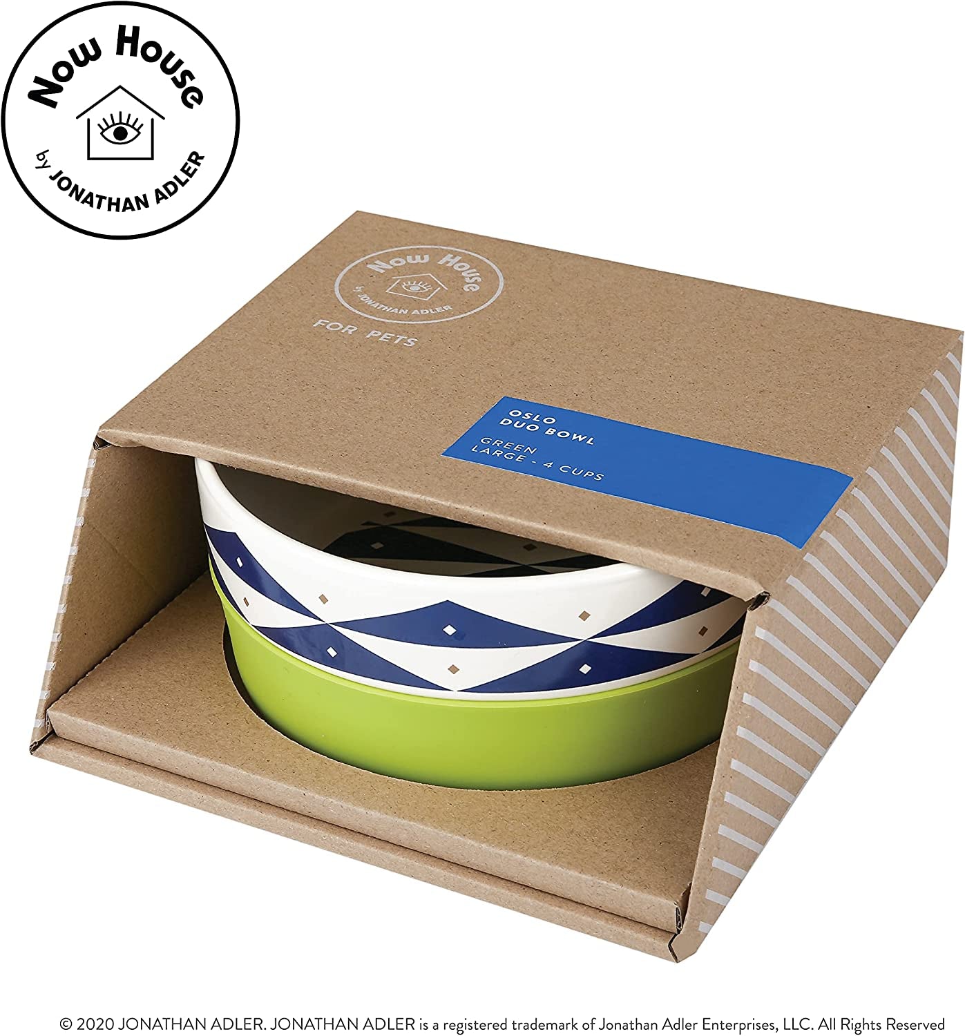 Now House for Pets by Duo Oslo Dog Bowl - Cute Ceramic Dog Food Bowl, Puppy Bowl, Puppy Food Bowl, Dog Food Bowl for Pets, Dog Bowl, Pet Bowl for Food and Water